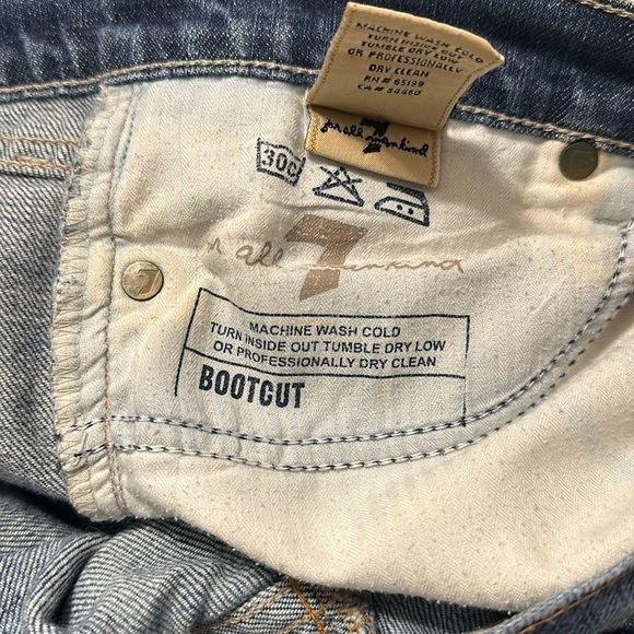 7 For All Mankind Blue Boot Cut Jeans - bought and didn’t fit my butt😭 - Picture 7 of 10